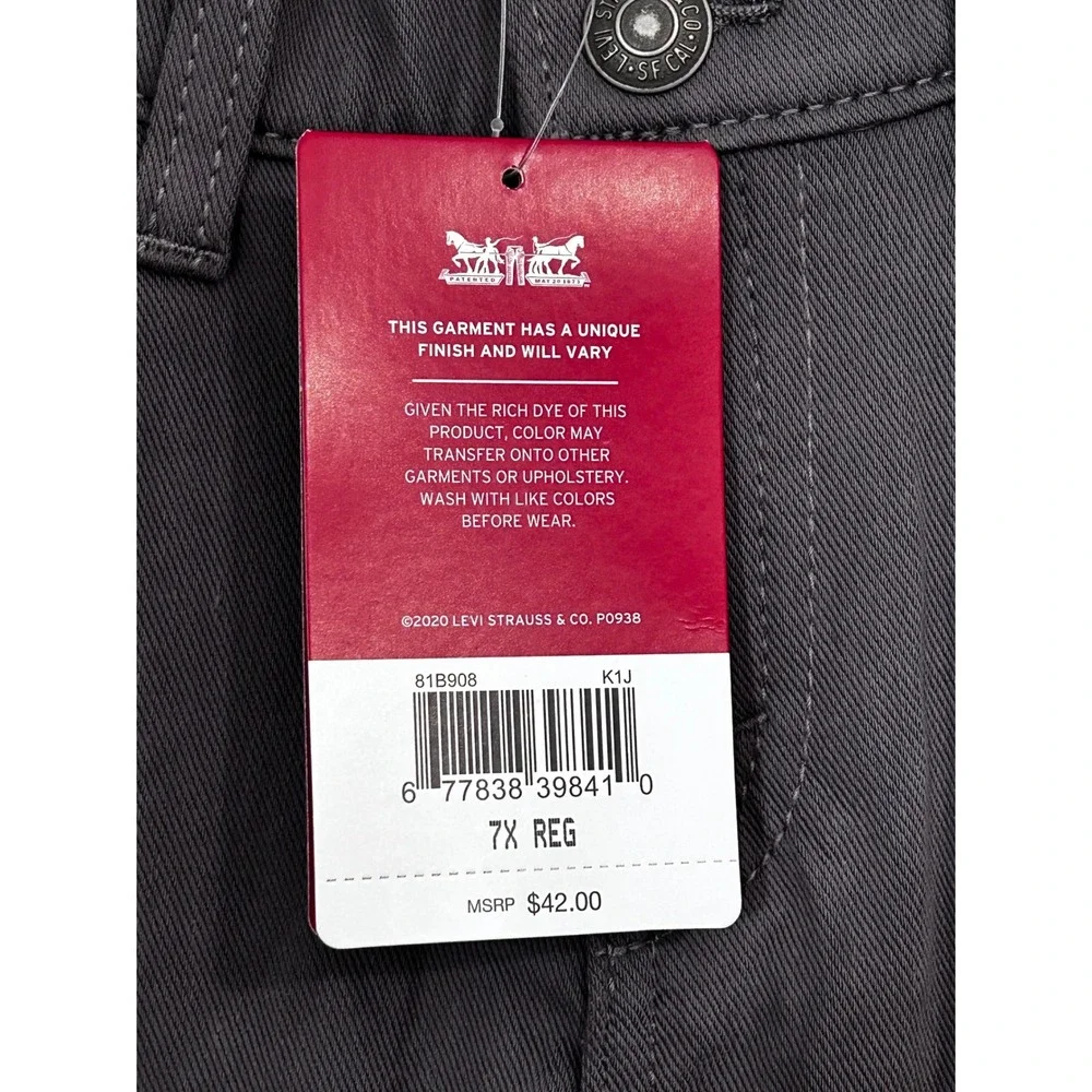 Levi's‎ 512 Slim Taper Boys Gray Wonderknit Jeans Size 7X NWT